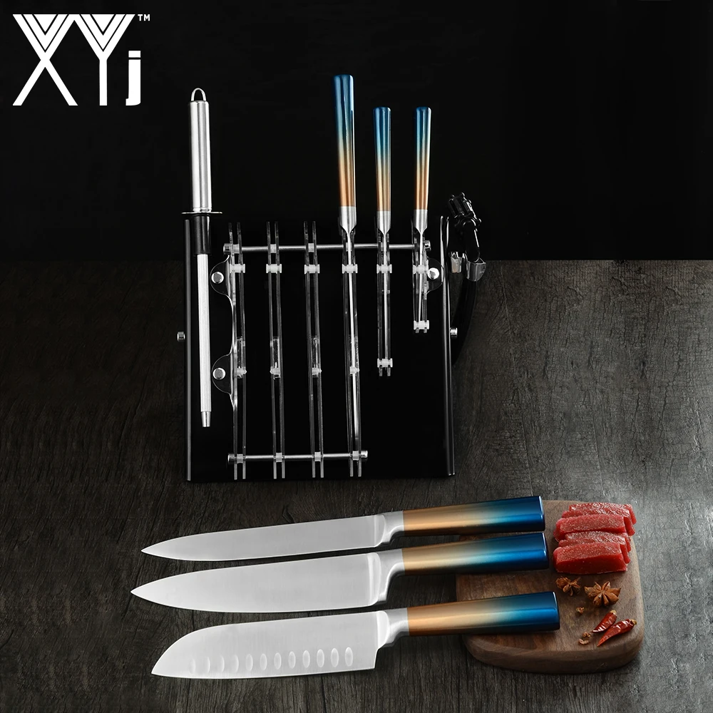 XYj Stainless Steel Kitchen Knife Set Tools High Carbon Blade Knife Cooking Knife Stand Holder Block Cooking Kitchen Accessories
XYj Stainless Steel Kitchen Knife Set Tools High Carbon Blade Knife Cooking Knife Stand Holder Block Cooking Kitchen Accessories