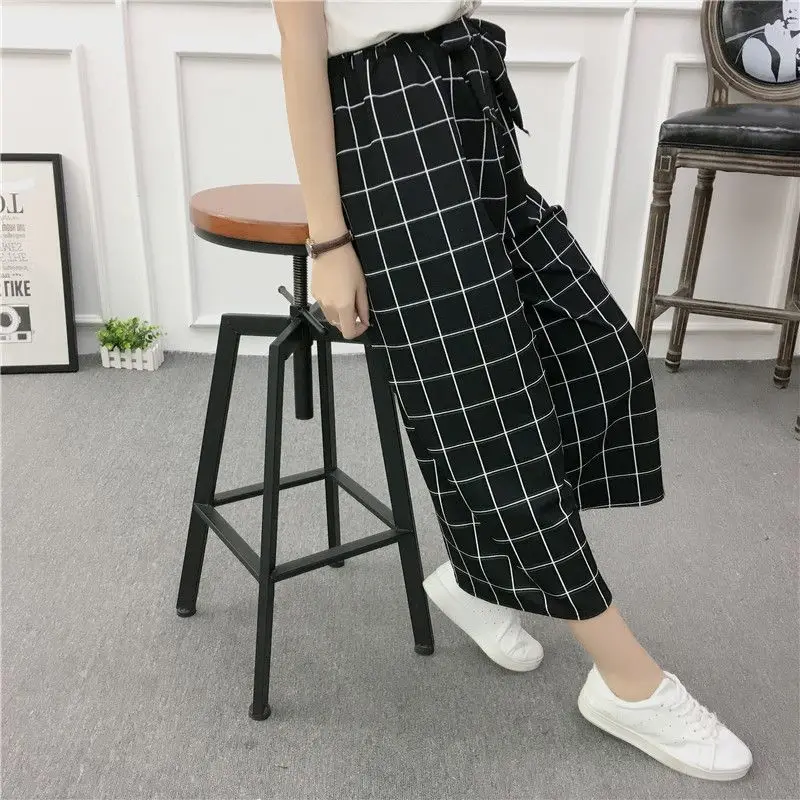 Women New Summer Wide Leg Pants Casual Loose High Elastic Waist Harem Pants Loose Belt Striped Elasticated Trousers
Women New Summer Wide Leg Pants Casual Loose High Elastic Waist Harem Pants Loose Belt Striped Elasticated Trousers