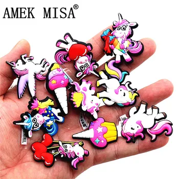 1pcs High Imitation Shoe Decorations Unicorn/Rainbow Horse/Pegasus PVC Shoe Buckles Charm Accessory fit Bracelets Croc JIBZ Kids
1pcs High Imitation Shoe Decorations Unicorn/Rainbow Horse/Pegasus PVC Shoe Buckles Charm Accessory fit Bracelets Croc JIBZ Kids