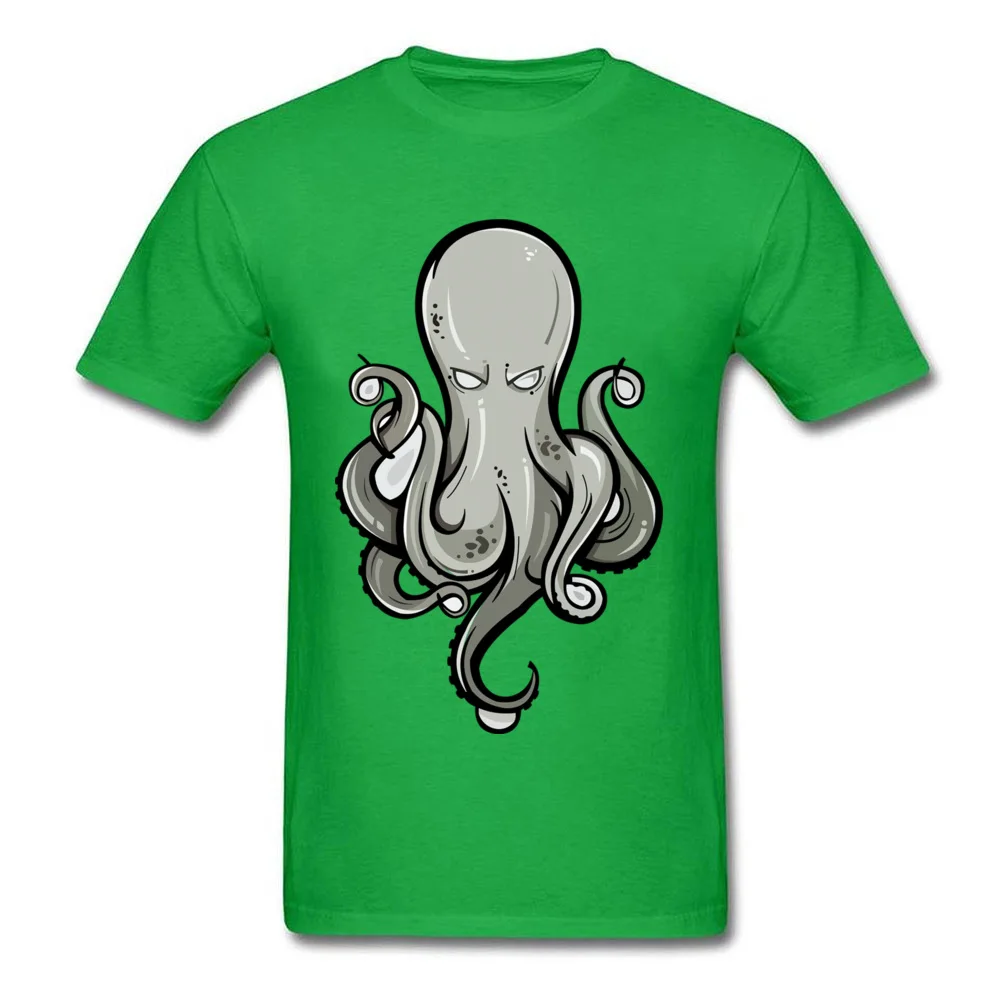 Men Slim Fit Normal T Shirt O-Neck April FOOL DAY 100% Cotton Fabric Top T-shirts Printed Short Sleeve KRAKEN Tee Shirts KRAKEN green