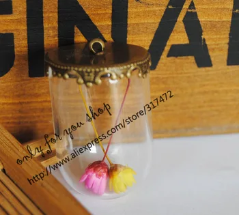 20sets/lot 30x20mm glass vial dome pendant & blank & flower cap DIY glass vial pendant glass dry flower necklace pendant
20sets/lot 30x20mm glass vial dome pendant & blank & flower cap DIY glass vial pendant glass dry flower necklace pendant