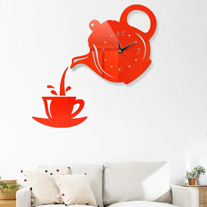 Creative Wall Clock Acrylic Coffee Cup Teapot Wall Clock Modern Design Wall Clocks Mirror Digital Stickers Horloge Home Decor
Creative Wall Clock Acrylic Coffee Cup Teapot Wall Clock Modern Design Wall Clocks Mirror Digital Stickers Horloge Home Decor