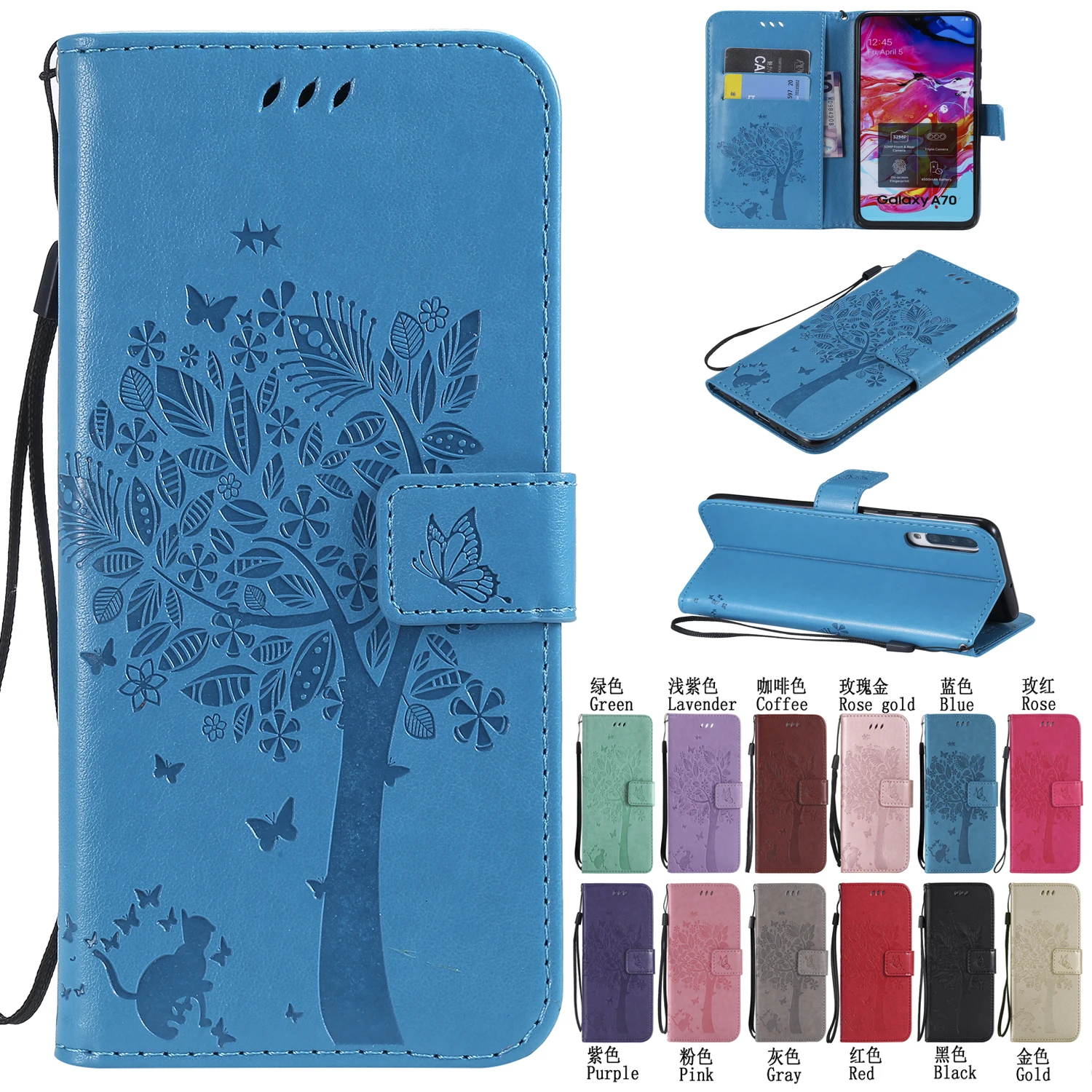 For Samsung Galaxy A10 A20 A30 A40 A50 A70 Flip Leather Card Case tree Fashion Luxury Cover For Galaxy A8S Phone Shell Coque
For Samsung Galaxy A10 A20 A30 A40 A50 A70 Flip Leather Card Case tree Fashion Luxury Cover For Galaxy A8S Phone Shell Coque