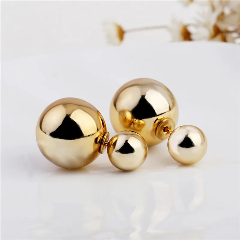 Fashion Jewelry Wholesale New Design Double side Stud Earring Cheap Gold Sliver Color Ball Stud Earrings Best Gift For Woman Hot
Fashion Jewelry Wholesale New Design Double side Stud Earring Cheap Gold Sliver Color Ball Stud Earrings Best Gift For Woman Hot