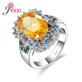 Shiny Cubic Zircon Multicolor Ring for Wedding Party Jewelry 925 Sterling Silver Mujer Anillos Women Flower Orange Ring 
Shiny Cubic Zircon Multicolor Ring for Wedding Party Jewelry 925 Sterling Silver Mujer Anillos Women Flower Orange Ring