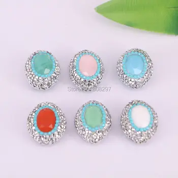 New 10PCS Rhinestone Paved Facted Stone Connector Beads, Oval Beads, Jewelry Making 
New 10PCS Rhinestone Paved Facted Stone Connector Beads, Oval Beads, Jewelry Making