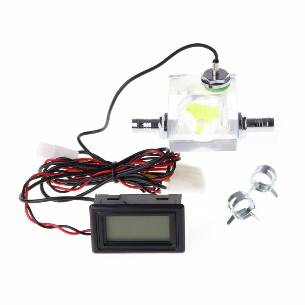 Water Liquid Cooling 3 Way Flow Meter With Thermometer Blue LED G1/4 Fitting Tester Tools
Water Liquid Cooling 3 Way Flow Meter With Thermometer Blue LED G1/4 Fitting Tester Tools