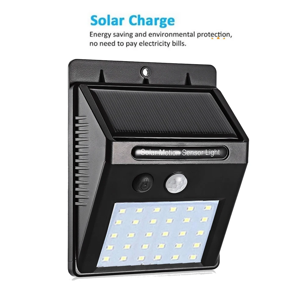 30 LED Solar Power PIR Motion Sensor Wall Light street lamp Outdoor Waterproof Energy Saving Street Garden Security Lamp 3 modes
30 LED Solar Power PIR Motion Sensor Wall Light street lamp Outdoor Waterproof Energy Saving Street Garden Security Lamp 3 modes