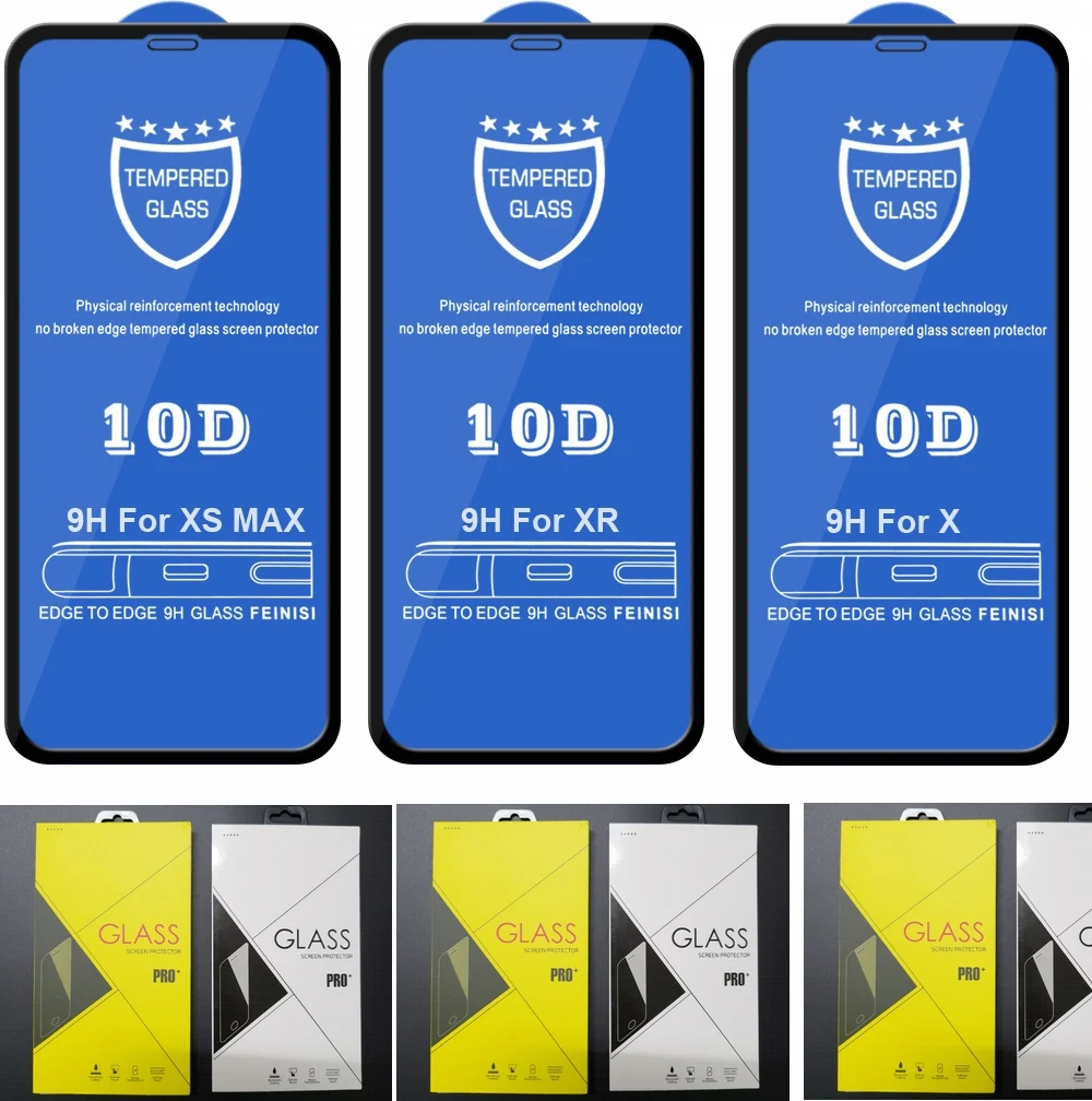 500PCS 10D Curved Edge Full Cover Ultra HD Tempered Glass Screen Protector Protective Film For iPhone 11 pro max X Xs Max XR 8 7
500PCS 10D Curved Edge Full Cover Ultra HD Tempered Glass Screen Protector Protective Film For iPhone 11 pro max X Xs Max XR 8 7