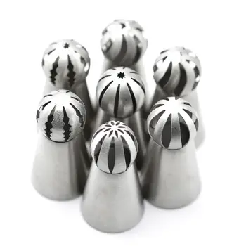 Russian Piping Nozzle 5 Styles Sphere Ball Icing Confectioners Pastry Tips Sugarcraft Cupcake Decorator Kitchen Cake Tools
Russian Piping Nozzle 5 Styles Sphere Ball Icing Confectioners Pastry Tips Sugarcraft Cupcake Decorator Kitchen Cake Tools