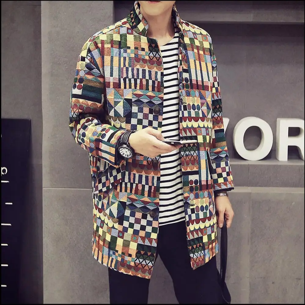 Spring New Men's Fashion Casual Windbreaker Jacket Wind Long Coat National Wind Tide Trench Singer Costumes
Spring New Men's Fashion Casual Windbreaker Jacket Wind Long Coat National Wind Tide Trench Singer Costumes