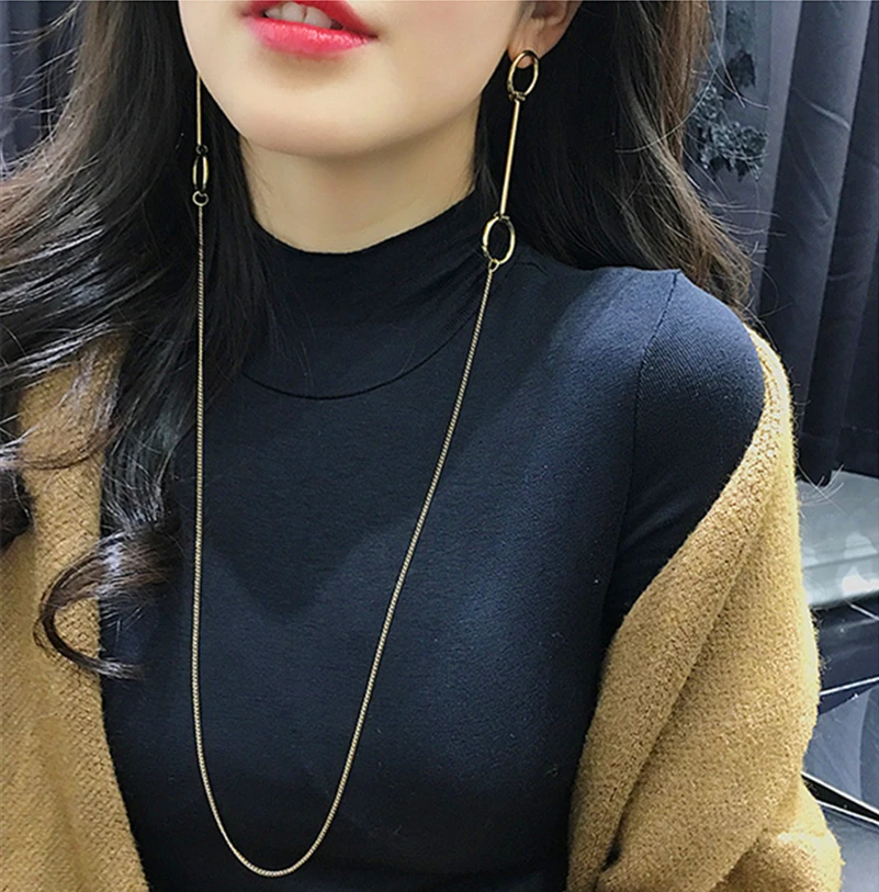 LOREDANA Ladies fashion sexy circle earrings long chain hanging neck earrings, attractive temperament for a party wedding
LOREDANA Ladies fashion sexy circle earrings long chain hanging neck earrings, attractive temperament for a party wedding