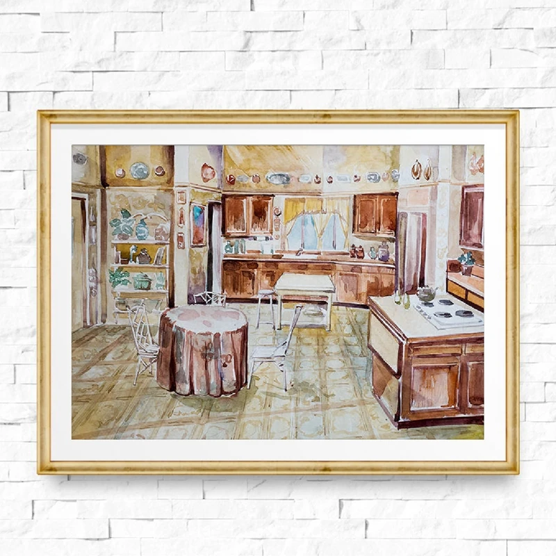 Watercolor Golden Girls Kichen Print