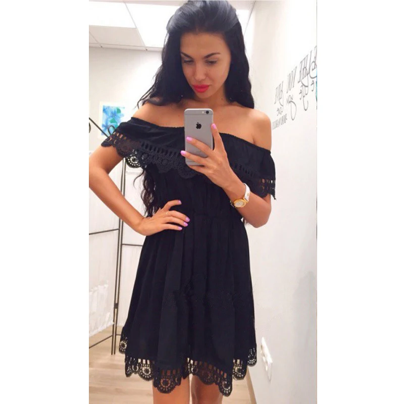 Sexy Off Shoulder Ruffles Dress Women 2018 Summer Lace One shoulder Sundresses Beach Casual Shirt Short Mini Party Dresses
Sexy Off Shoulder Ruffles Dress Women 2018 Summer Lace One shoulder Sundresses Beach Casual Shirt Short Mini Party Dresses