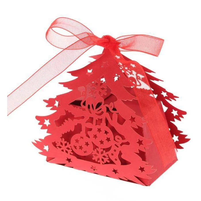 50pcs Red Paper Hollow Tree-Shaped Candy Box With Ribbon For Christmas Banquet Wedding
50pcs Red Paper Hollow Tree-Shaped Candy Box With Ribbon For Christmas Banquet Wedding