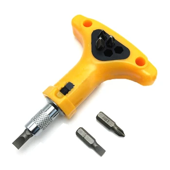 6 in 1 T Handle Anti-slip Ratchet Screwdriver Bits Tool Set Hex Slotted Pozi Phillips Screwdriver Kit Hardware Tools
6 in 1 T Handle Anti-slip Ratchet Screwdriver Bits Tool Set Hex Slotted Pozi Phillips Screwdriver Kit Hardware Tools