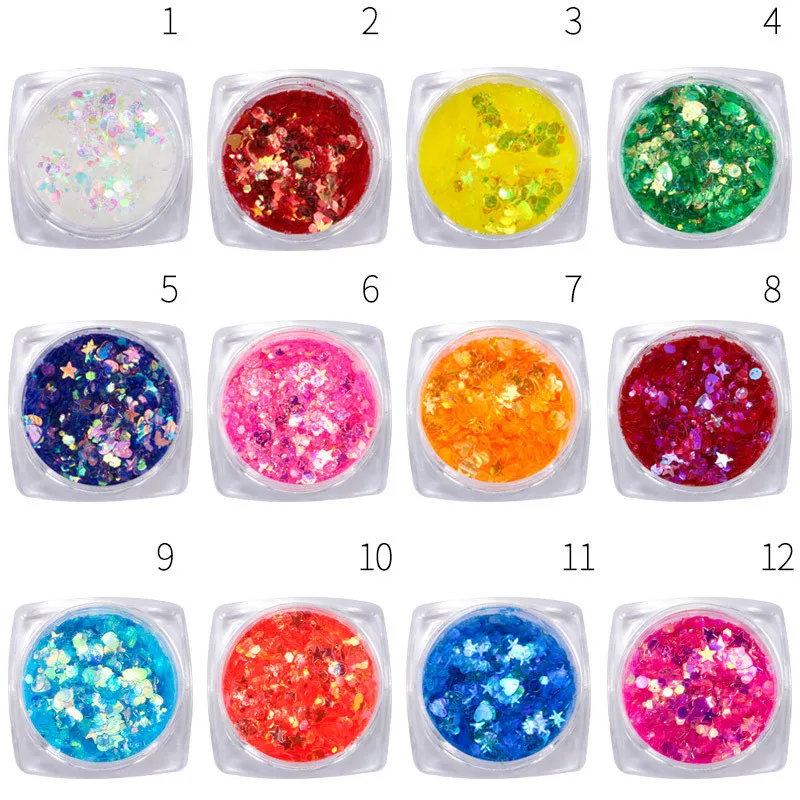 12 Colors Nail Glitter Sequins Holographic Sequin Sparkles Paillettes Round Shape Irregular Paillette For Nail Art Face Make-up#
12 Colors Nail Glitter Sequins Holographic Sequin Sparkles Paillettes Round Shape Irregular Paillette For Nail Art Face Make-up#