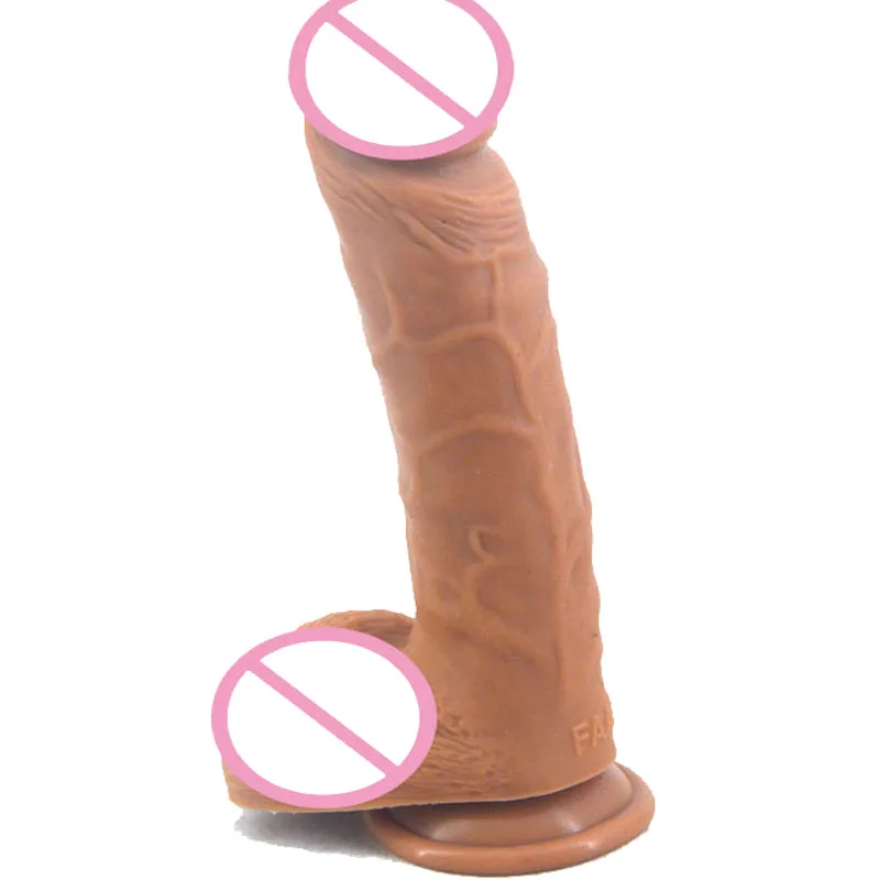 New Double layer silicone dildo Real Touch Feeling penis large size creative design waterproof with scrotum sex toys shop