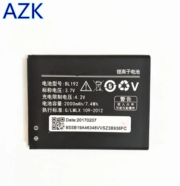 AZK New 2000mAh high Capacity New BL192 battery for Lenovo A300 A750 A328 A328T A526 A388T A529 A680 A590 Cellphone
AZK New 2000mAh high Capacity New BL192 battery for Lenovo A300 A750 A328 A328T A526 A388T A529 A680 A590 Cellphone