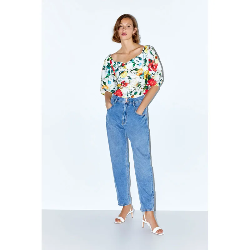 CS973 Women Chic Ink Painting Floral Square Neck Back Elastic Short Blouse Summer Trends Shirts Tops
CS973 Women Chic Ink Painting Floral Square Neck Back Elastic Short Blouse Summer Trends Shirts Tops