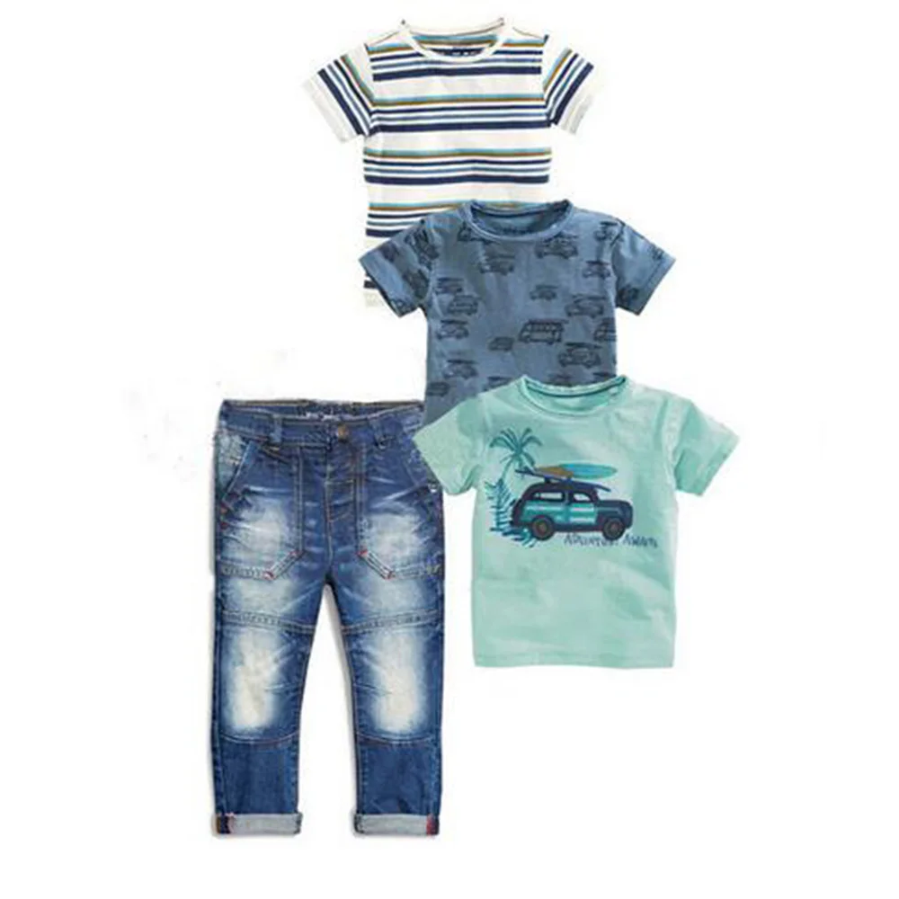 2018 new kids clothes summer boys clothes 4pcs Short sleeve T-shirt Boy car four single T jeans suitDT0341
2018 new kids clothes summer boys clothes 4pcs Short sleeve T-shirt Boy car four single T jeans suitDT0341