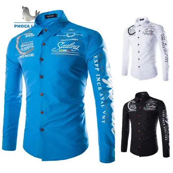 2019 New Men's Long-sleeved shirts Letters Luxury Printed shirts Men's casual Self-cultivation Turn-down Collar large size 5XL
2019 New Men's Long-sleeved shirts Letters Luxury Printed shirts Men's casual Self-cultivation Turn-down Collar large size 5XL