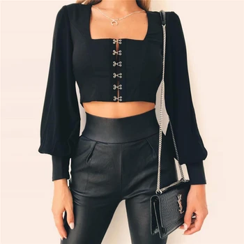 Europe and the United States in 2019 new INS explosive short umbilical long sleeve sexy shirt foam sleeve show thin blouse woman
Europe and the United States in 2019 new INS explosive short umbilical long sleeve sexy shirt foam sleeve show thin blouse woman