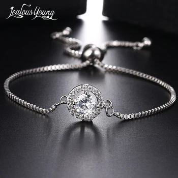 2018 New Fashion Adjustable Round Crystal Chain Link Bracelet With Silver Color Zirconia Women Bracelets & Bangles Jewelry Gift
2018 New Fashion Adjustable Round Crystal Chain Link Bracelet With Silver Color Zirconia Women Bracelets & Bangles Jewelry Gift