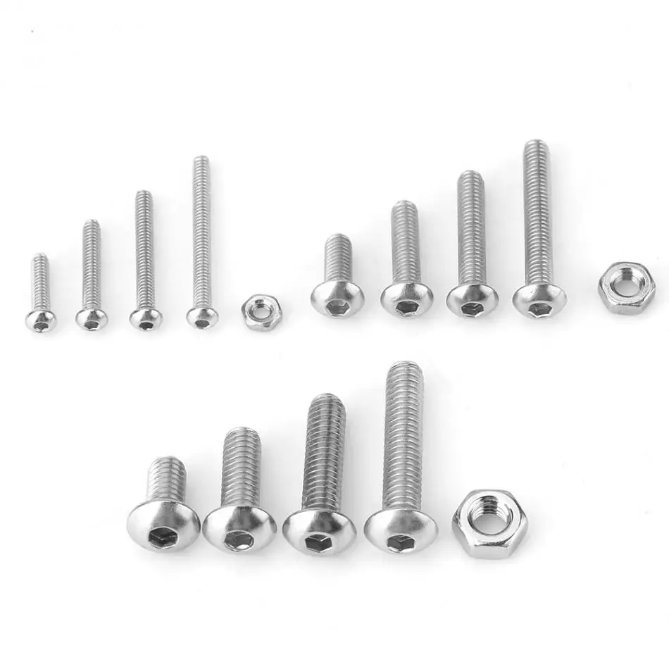 480pcs M2/M3/M4 Stainless Steel SS304 Hex Socket Button Head Screws and Nuts Assrotment Set Fastener Hardware
480pcs M2/M3/M4 Stainless Steel SS304 Hex Socket Button Head Screws and Nuts Assrotment Set Fastener Hardware