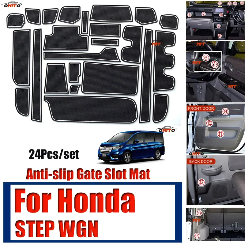 Car Interior Decoration For Honda STEP WGN Anti-slip Door Groove Mat Rubber Gate Slot Mat Covers Cup Mat Cushion 24Pcs/lot
Car Interior Decoration For Honda STEP WGN Anti-slip Door Groove Mat Rubber Gate Slot Mat Covers Cup Mat Cushion 24Pcs/lot