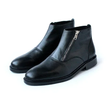 New arrival simple type black ankle boots high quality handmade side zipper short booties real cowhide leather chelsea boots 45
New arrival simple type black ankle boots high quality handmade side zipper short booties real cowhide leather chelsea boots 45