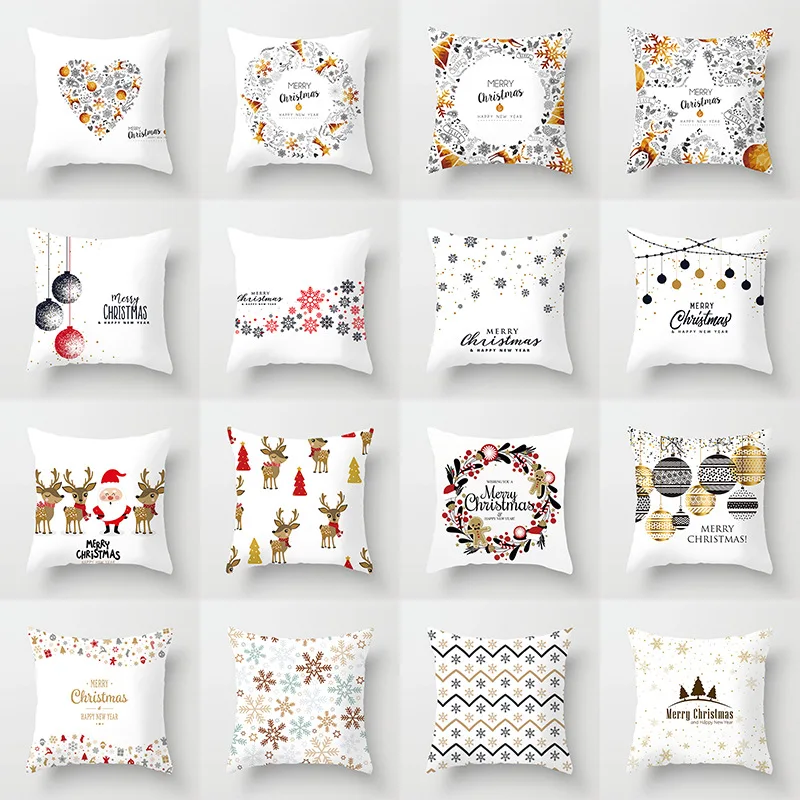 European Christmas Cushion Cover White Snowflake Pattern Pillow Cover Washable Polyester Pillow Cover Decor Sofa Seat Pillowcase
European Christmas Cushion Cover White Snowflake Pattern Pillow Cover Washable Polyester Pillow Cover Decor Sofa Seat Pillowcase