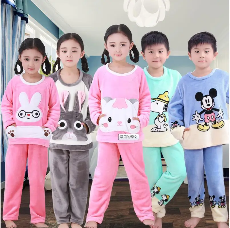 New Girls Pajamas Warm Thicken Autumn Winter Flannel Pijamas Mujer Children coral fleece cartoon Pajamas for Boys Kids pijamas
New Girls Pajamas Warm Thicken Autumn Winter Flannel Pijamas Mujer Children coral fleece cartoon Pajamas for Boys Kids pijamas