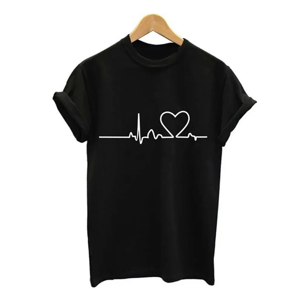 Summer Polyester Casual Women Tops Loose Fashion Short Sleeve Print Electrocardiogram O-Neck Ladies T Shirts Plus Size C
Summer Polyester Casual Women Tops Loose Fashion Short Sleeve Print Electrocardiogram O-Neck Ladies T Shirts Plus Size C