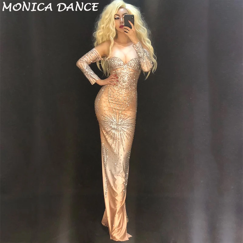 Sexy Stage Sparkly Rhinestone Long Dress Silver Glisten Crystals Costume Evening Birthday Celebrate Dress Wear Luxurious Outfit
Sexy Stage Sparkly Rhinestone Long Dress Silver Glisten Crystals Costume Evening Birthday Celebrate Dress Wear Luxurious Outfit