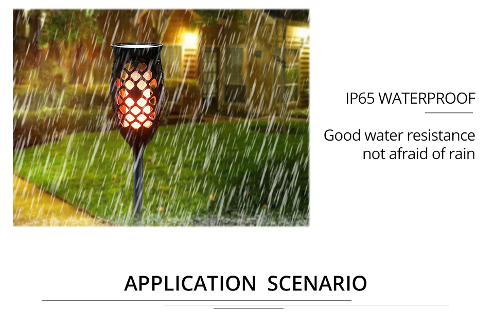 Foxanon Led Solar Lamp Garden Light Waterproof Outdoor Solar Torch Light Smart Solar LED Flame Lights For Garden Decoration_12