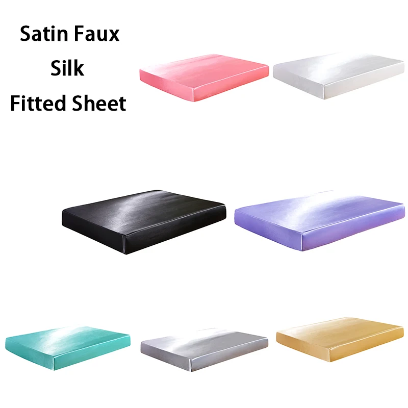 Satin Silk Fitted Sheet On Elastic Luxury Solid Color Mattress Cover Elastic Band Sabanas Bajeras Queen King Bed Sheet Clips
Satin Silk Fitted Sheet On Elastic Luxury Solid Color Mattress Cover Elastic Band Sabanas Bajeras Queen King Bed Sheet Clips
