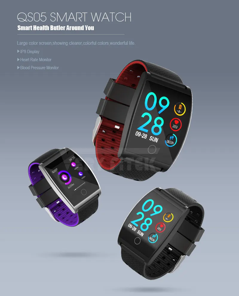 VERYFiTEK QS05 Smart Bracelet Watch Blood Pressure Oxygen Smart Band Heart Rate Monitor Wristband Pedometer Fitness Bracelets (1)