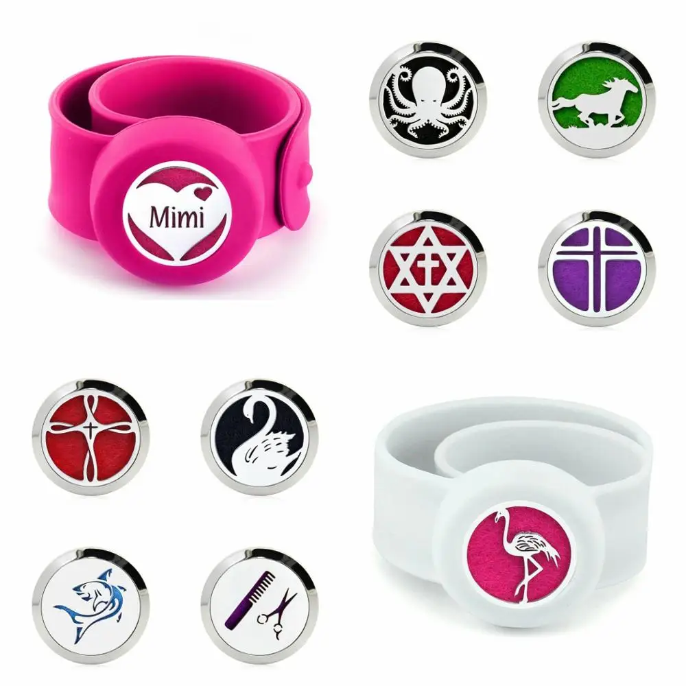 Mimi Cross Kids Adjustable Bangle Essential Oil Diffuser Bracelet Men Women Silicone Bracelets 10Pads | Украшения и аксессуары
