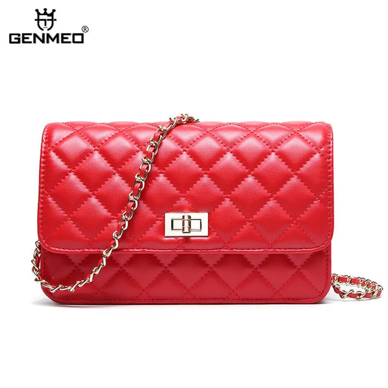 GENMEO New Famous Design Cow Leather Handbag Women Genuine Leather Shoulder Bag Metal Square Button Female Luxury Bags Bolsa
GENMEO New Famous Design Cow Leather Handbag Women Genuine Leather Shoulder Bag Metal Square Button Female Luxury Bags Bolsa