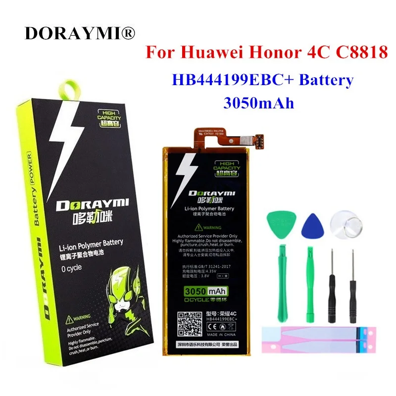 DORAYMI HB444199EBC+ Phone Battery 3050mAh for Huawei Honor 4C C8818 CHM- CL00 CHM-TL00H chm-u01 G Play Mini Replacement Bateria
DORAYMI HB444199EBC+ Phone Battery 3050mAh for Huawei Honor 4C C8818 CHM- CL00 CHM-TL00H chm-u01 G Play Mini Replacement Bateria