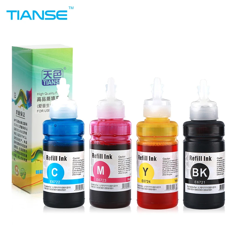 Refill Ink Kit 70ml T6641 for Epson L100 L110 L200 L210 L301 L355 L120 L130 L1300 L220 L310 L365 L551 L565 printer Dye ink T6721
Refill Ink Kit 70ml T6641 for Epson L100 L110 L200 L210 L301 L355 L120 L130 L1300 L220 L310 L365 L551 L565 printer Dye ink T6721