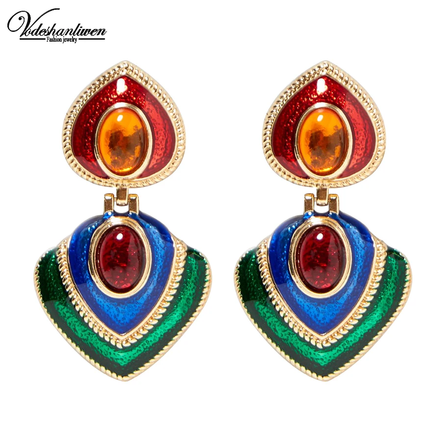 Vodeshanliwen ZA New Design Heart Enamel Dangle Earrings For Women Hot Sale Bohemia Multicolored Drop Earrings Statement Jewelry
Vodeshanliwen ZA New Design Heart Enamel Dangle Earrings For Women Hot Sale Bohemia Multicolored Drop Earrings Statement Jewelry