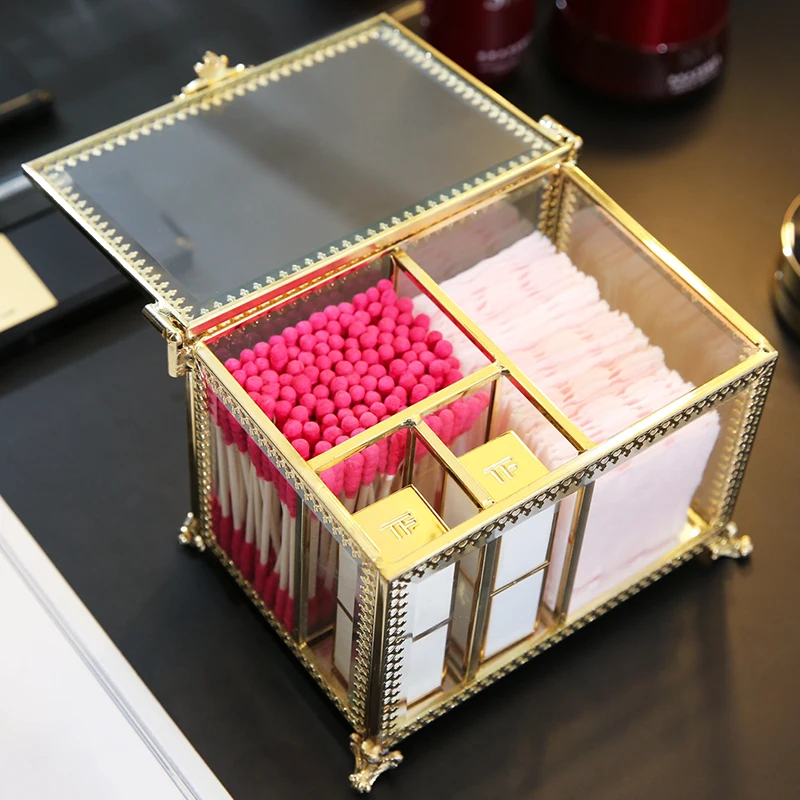 ANFEI New Retro Exquisite Glass Storage Box Organizer Makeup Jewelry Ring Earring Storage casket Decorative Dressing Table C218
ANFEI New Retro Exquisite Glass Storage Box Organizer Makeup Jewelry Ring Earring Storage casket Decorative Dressing Table C218