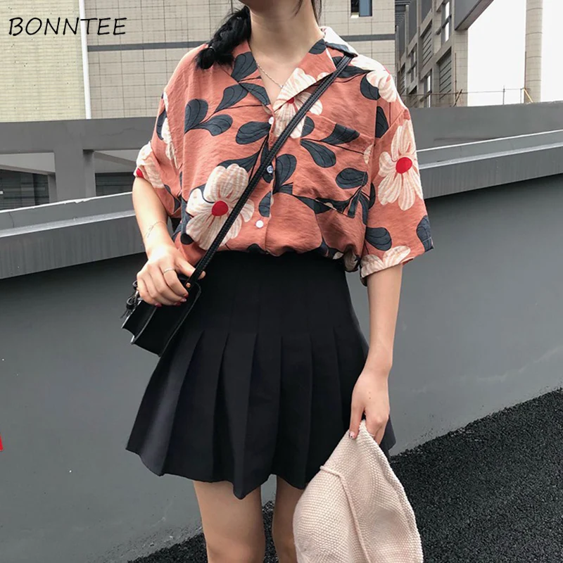 Shirts Women Summer Printed Retro Loose Pockets All-match Simple Students Short Sleeve Blouses Korean Style Womens Trendy Daily
Shirts Women Summer Printed Retro Loose Pockets All-match Simple Students Short Sleeve Blouses Korean Style Womens Trendy Daily
