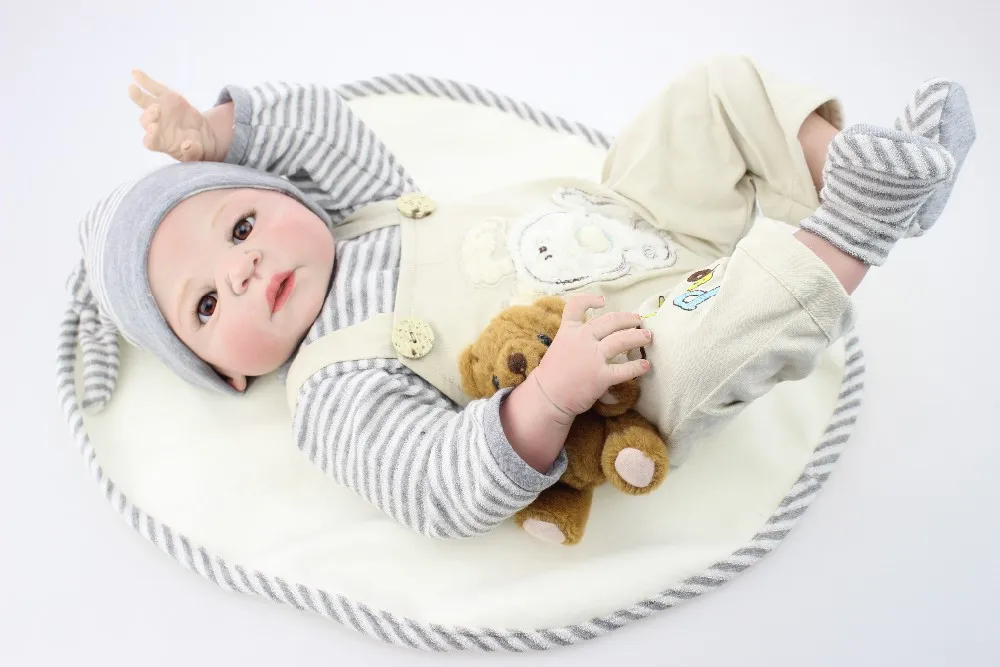 

55cm Full Body Silicone Reborn Baby Doll 22" Lifelike Newborn Bebe Boy Baby Play House Toys Brithday Gift Waterproof Bathe Toy