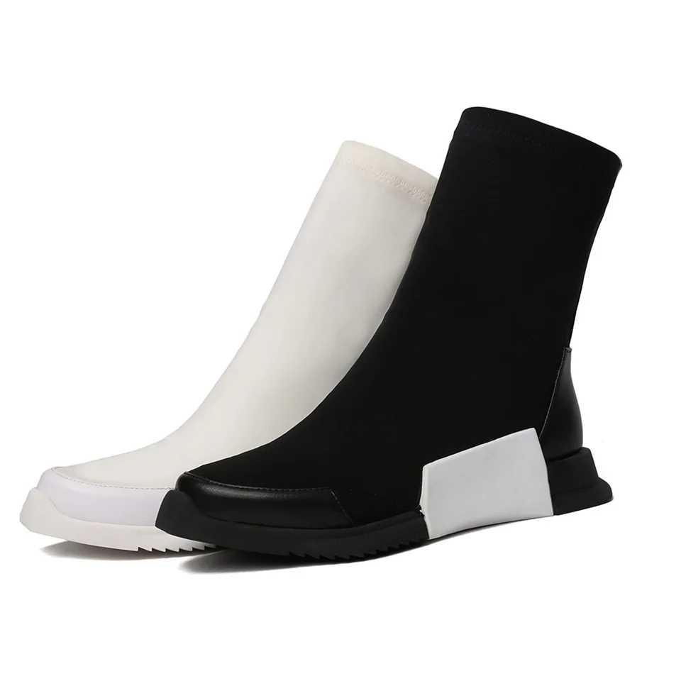 Spring and Autumn Fashion Women's Boots Square Head Boots New Sports Style Stretch Boots Flat Women's Shoes 
Spring and Autumn Fashion Women's Boots Square Head Boots New Sports Style Stretch Boots Flat Women's Shoes