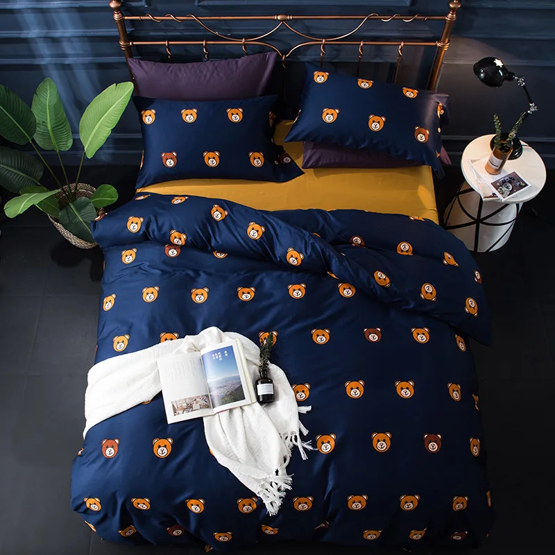 Egyptian cotton queen king duvet cover set Bears Birds print cute Bedding sets Bed cover Bed sheet set pillowcase 4Pcs 36
Egyptian cotton queen king duvet cover set Bears Birds print cute Bedding sets Bed cover Bed sheet set pillowcase 4Pcs 36