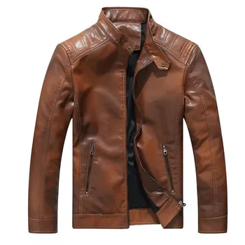 Autumn and winter new stand collar motorcycle men's retro PU leather jacket men's coat Windproof Stand collar design
Autumn and winter new stand collar motorcycle men's retro PU leather jacket men's coat Windproof Stand collar design