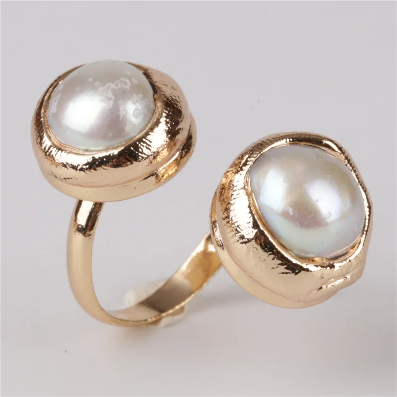 natural close round double freshwater pearl Bead end beads Charm Gold Ring copper Wrap resizble Open Rings Cuff For Women
natural close round double freshwater pearl Bead end beads Charm Gold Ring copper Wrap resizble Open Rings Cuff For Women